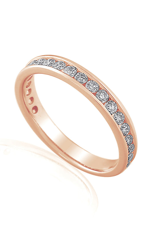 Round Brilliant Cut Diamond Channel Set Half Eternity Ring