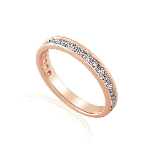 Round Brilliant Cut Diamond Channel Set Half Eternity Ring