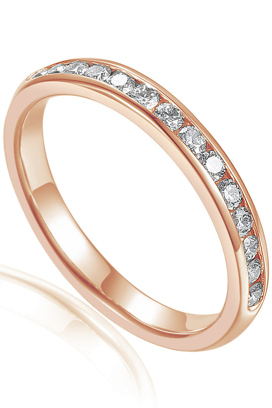 Round Brilliant Cut Diamond Channel Set Half Eternity Ring