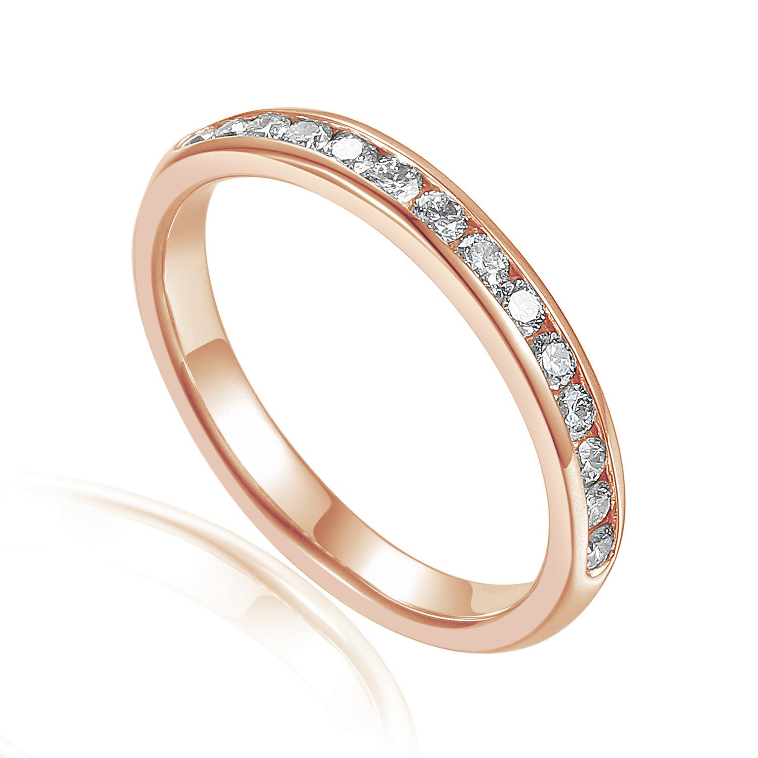 Round Brilliant Cut Diamond Channel Set Half Eternity Ring