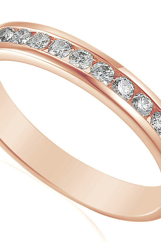 Round Brilliant Cut Diamond Channel Set Half Eternity Ring