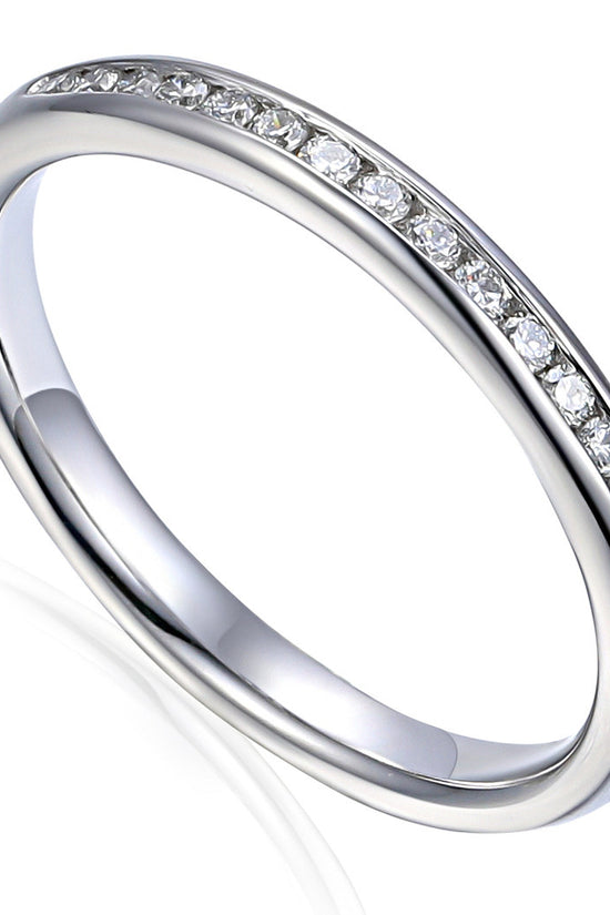 Round Brilliant Cut Diamond Channel Set Half Eternity Ring
