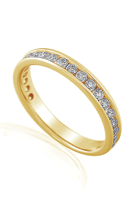 Round Brilliant Cut Diamond Channel Set Half Eternity Ring