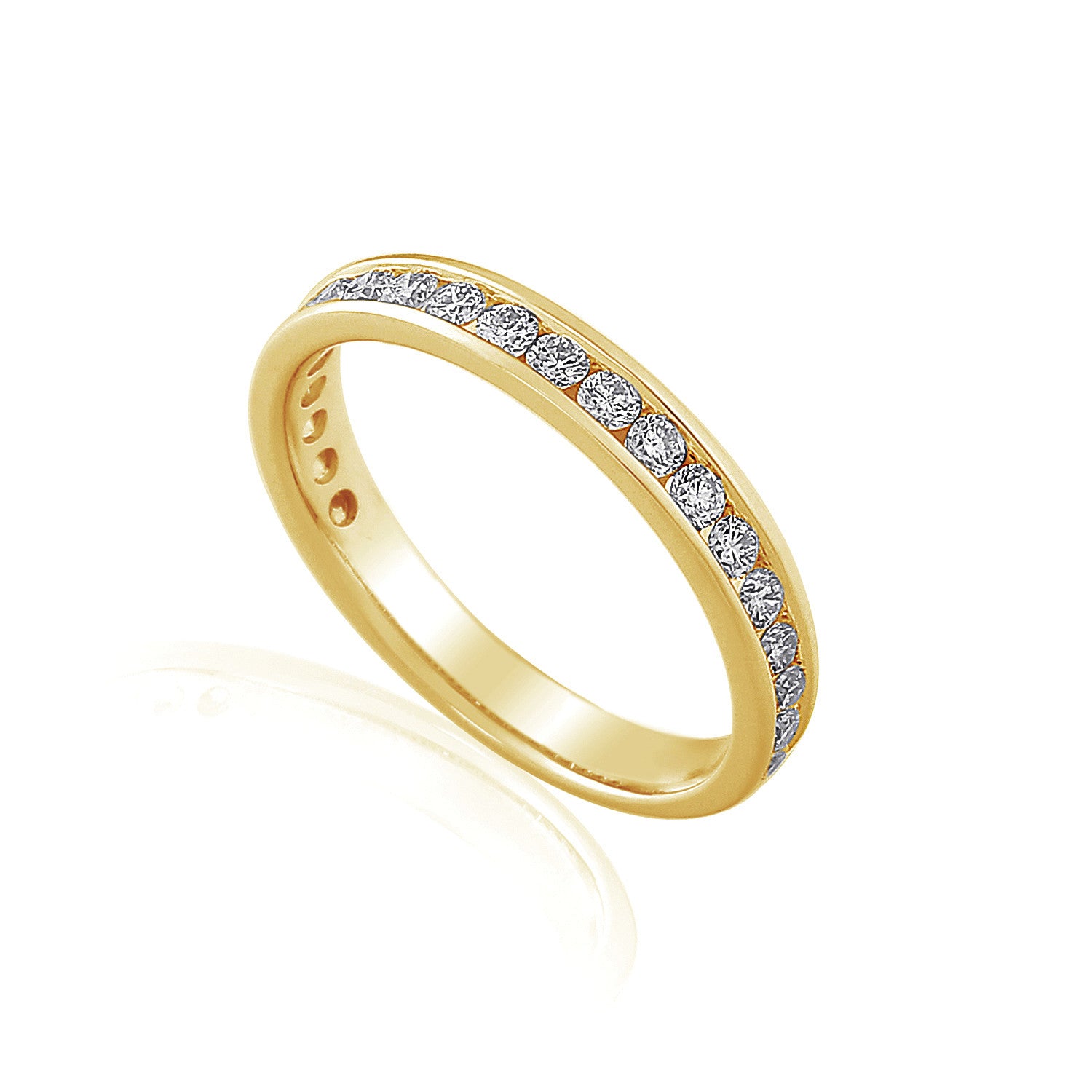 Round Brilliant Cut Diamond Channel Set Half Eternity Ring
