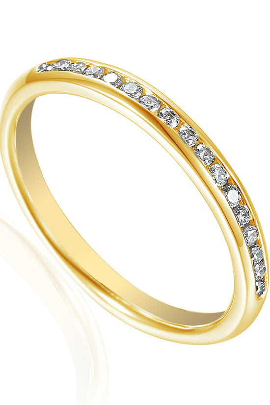 Round Brilliant Cut Diamond Channel Set Half Eternity Ring