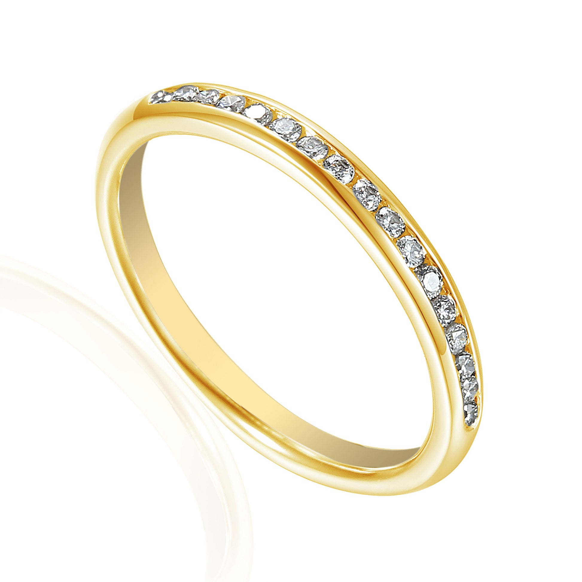 Round Brilliant Cut Diamond Channel Set Half Eternity Ring