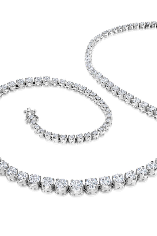 Round Brilliant Cut Diamond Graduated Necklace
