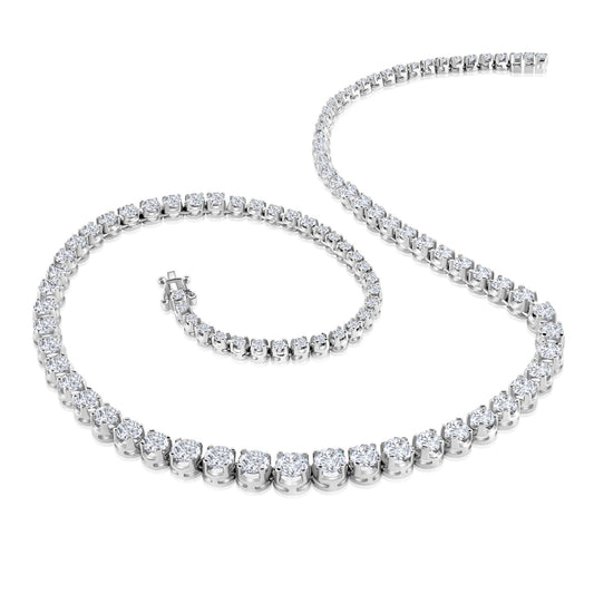 Round Brilliant Cut Diamond Graduated Necklace