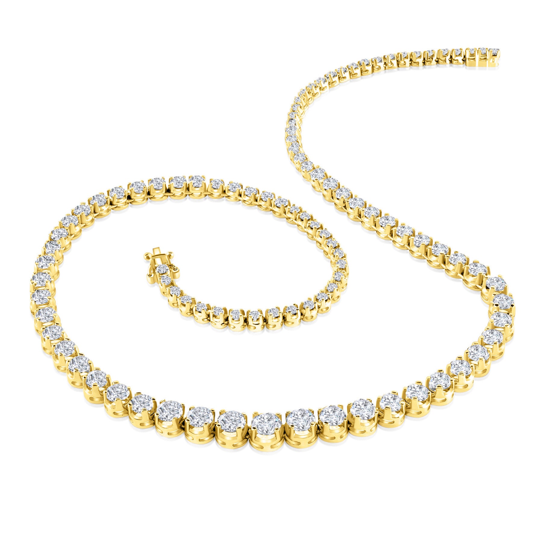 Round Brilliant Cut Diamond Graduated Necklace