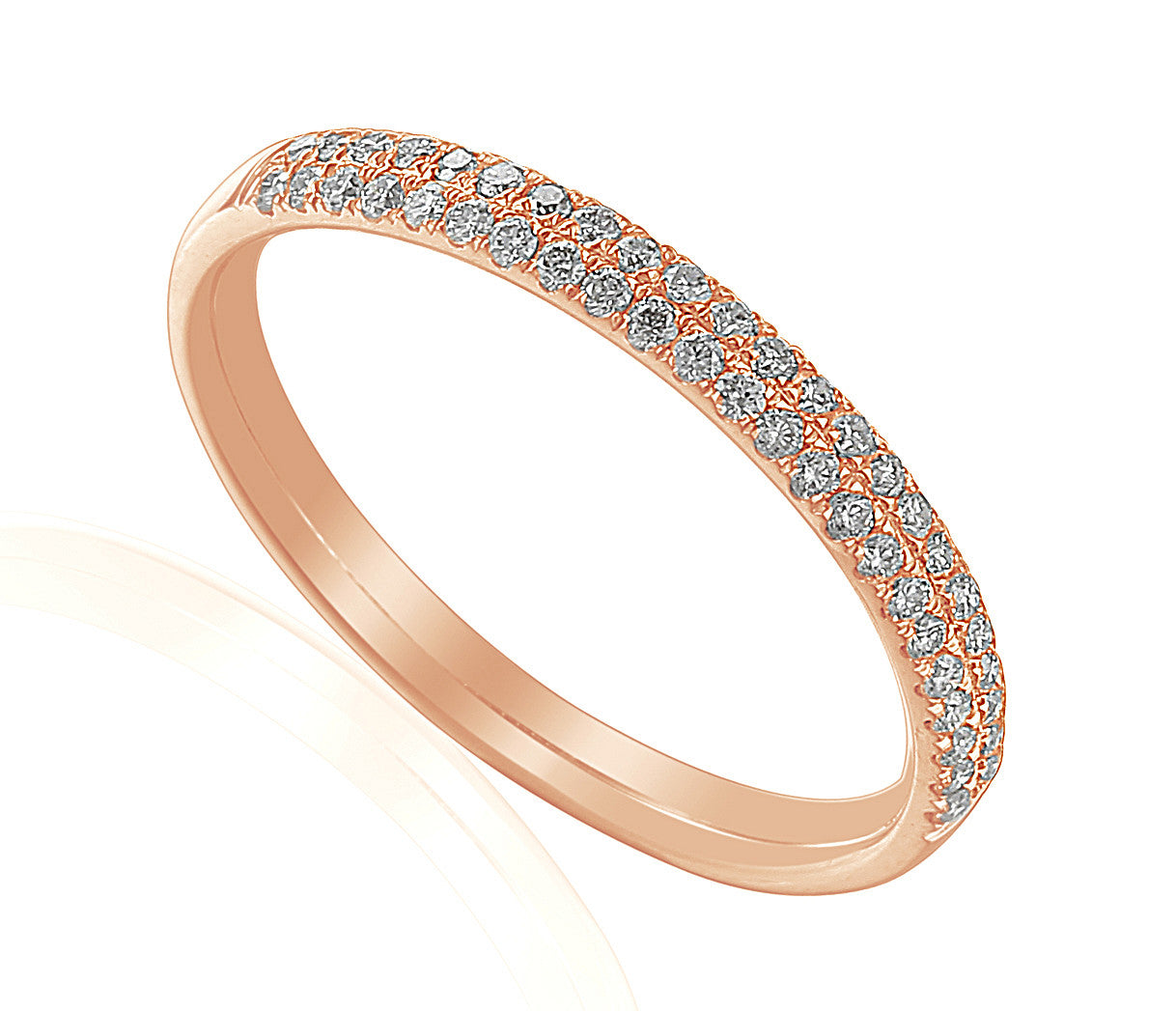 Round Brilliant Cut Diamond Micro Set Double Row Half Eternity Ring