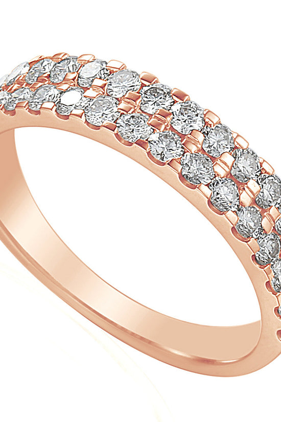 Round Brilliant Cut Diamond Micro Set Double Row Half Eternity Ring