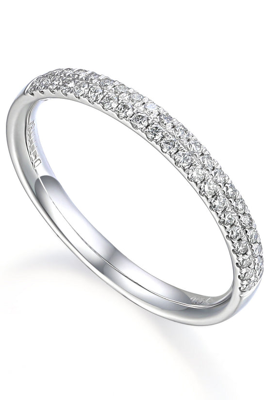 Round Brilliant Cut Diamond Micro Set Double Row Half Eternity Ring