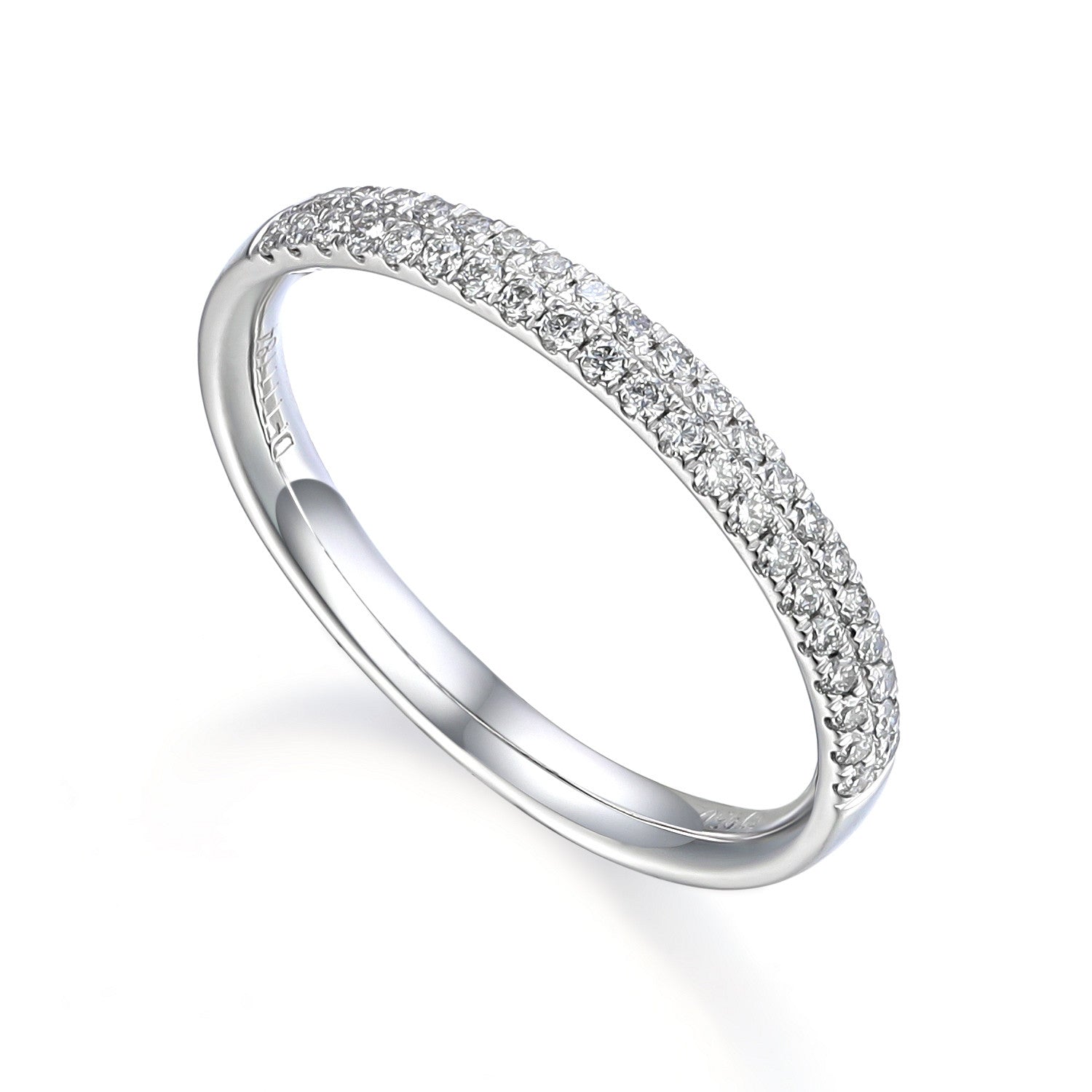 Round Brilliant Cut Diamond Micro Set Double Row Half Eternity Ring