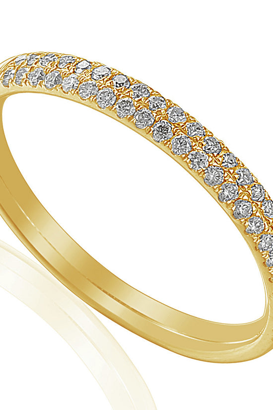 Round Brilliant Cut Diamond Micro Set Double Row Half Eternity Ring