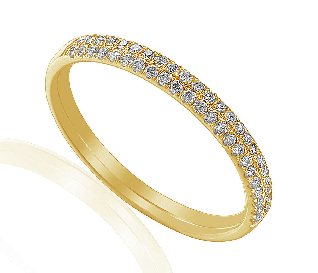 Round Brilliant Cut Diamond Micro Set Double Row Half Eternity Ring