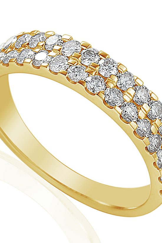 Round Brilliant Cut Diamond Micro Set Double Row Half Eternity Ring