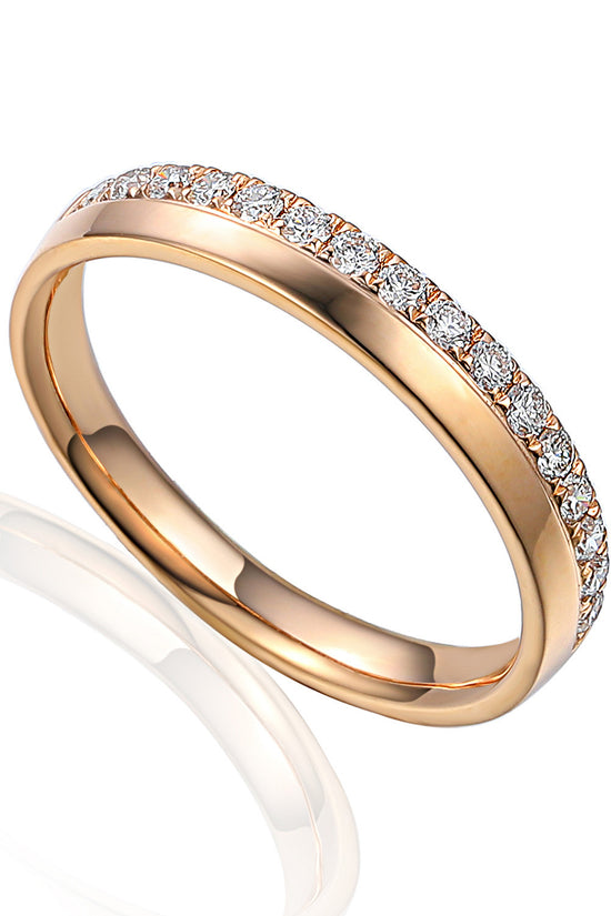 Round Brilliant Cut Diamond Micro Set Half Eternity Ring