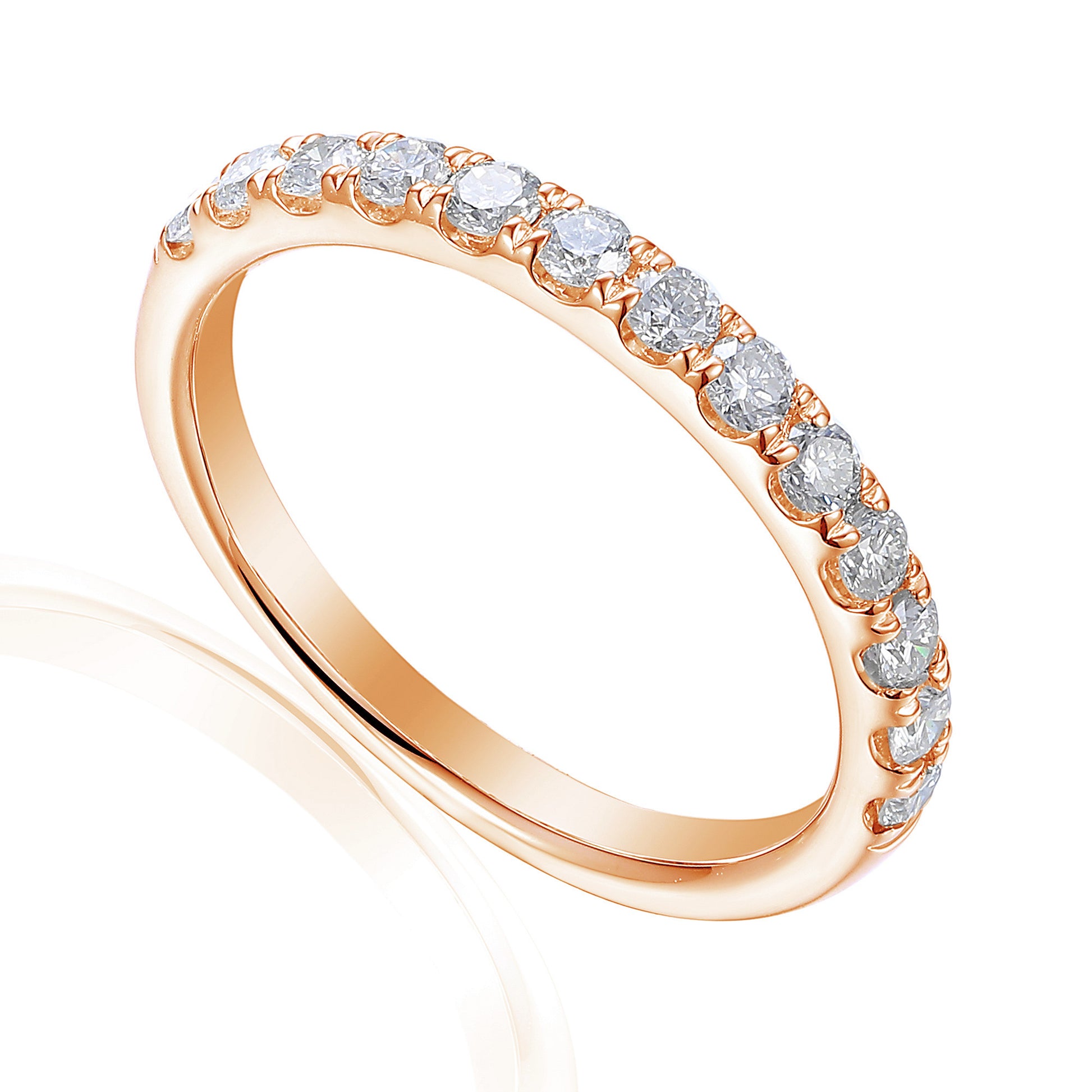 Round Brilliant Cut Diamond Micro Set Half Eternity Ring