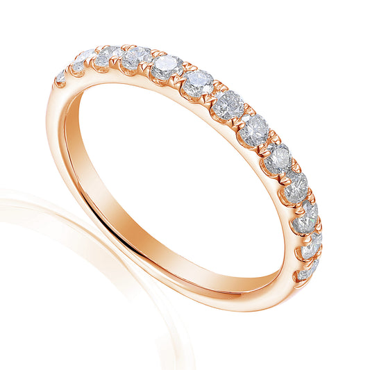 Round Brilliant Cut Diamond Micro Set Half Eternity Ring