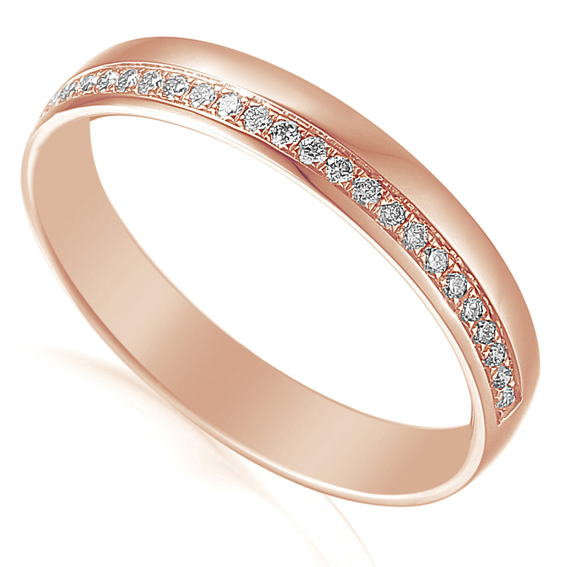 Round Brilliant Cut Diamond Micro Set Half Eternity Ring