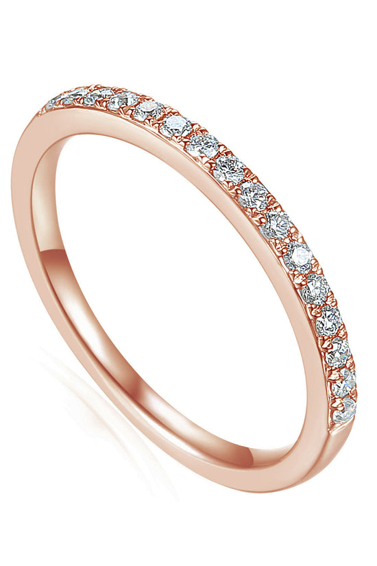 Round Brilliant Cut Diamond Micro Set Half Eternity Ring