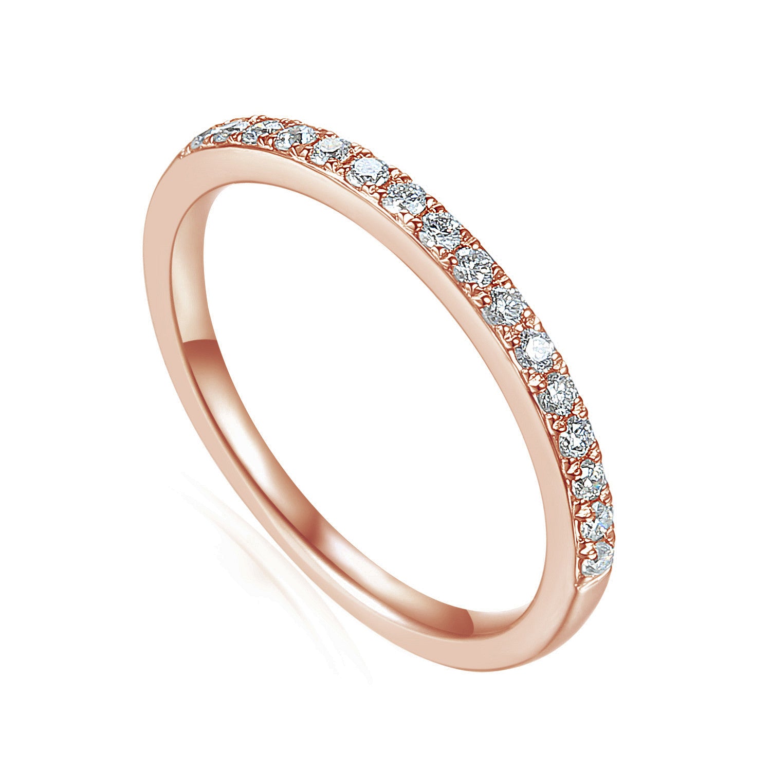 Round Brilliant Cut Diamond Micro Set Half Eternity Ring