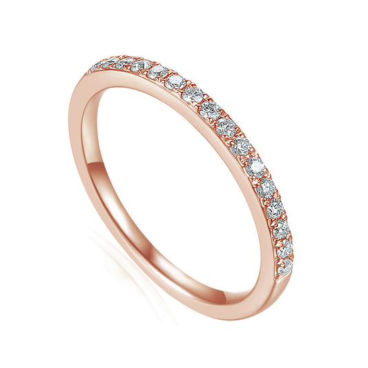 Round Brilliant Cut Diamond Micro Set Half Eternity Ring