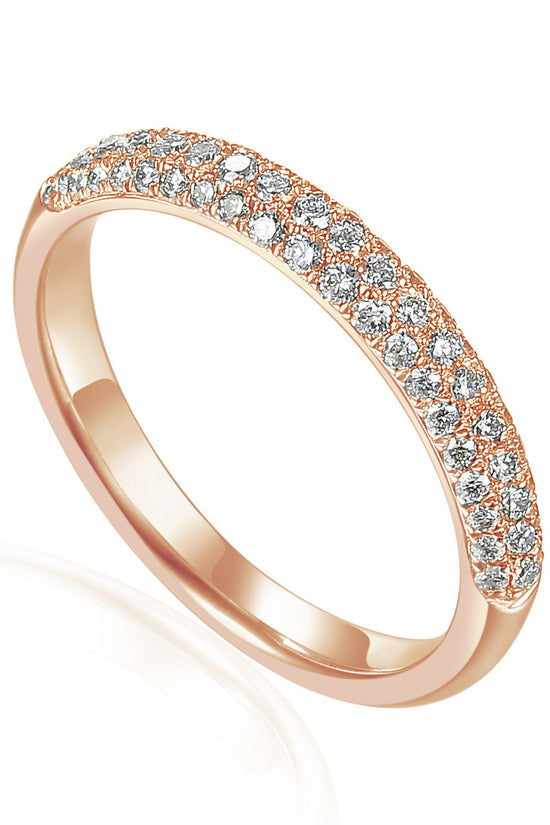 Round Brilliant Cut Diamond Micro Set Half Eternity Ring