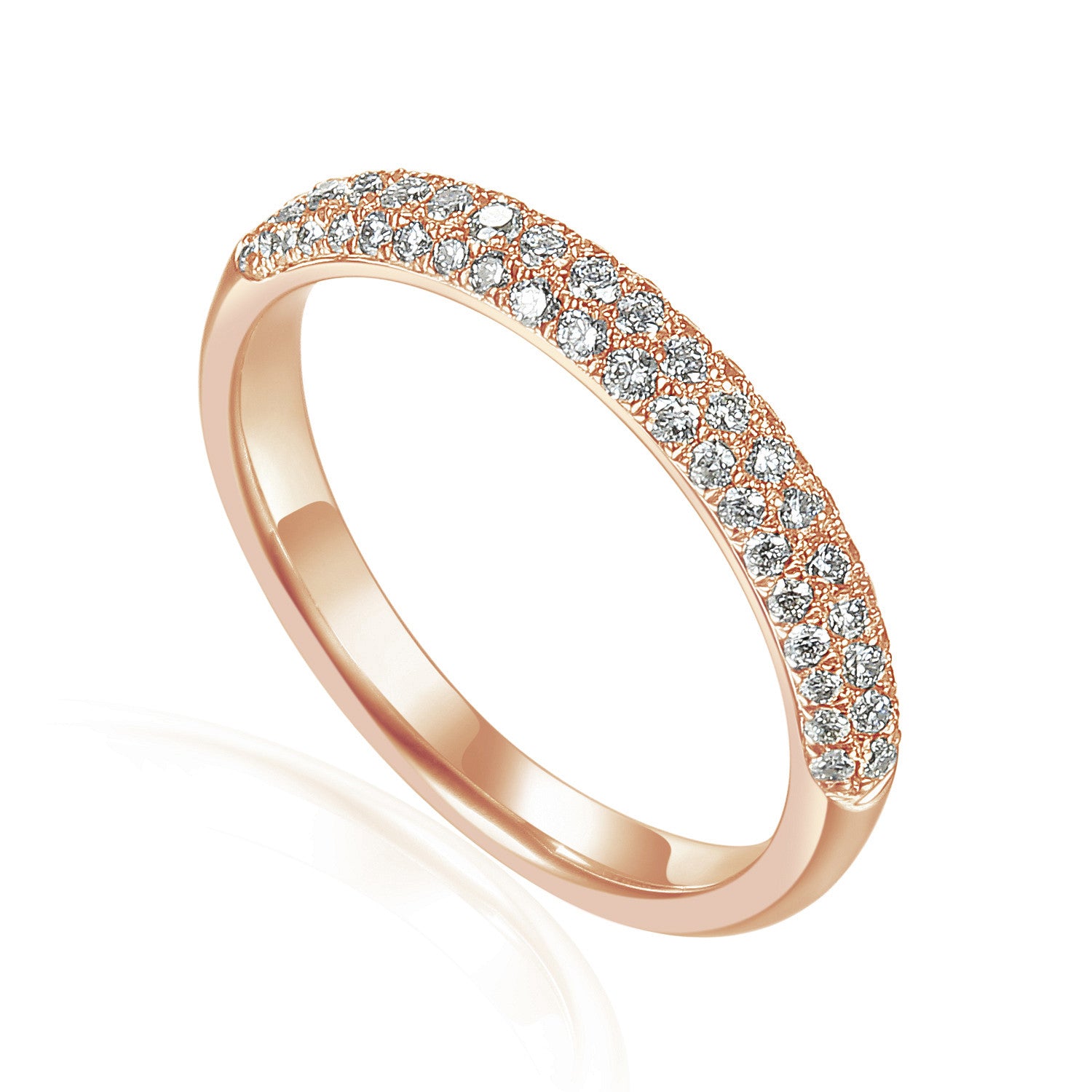 Round Brilliant Cut Diamond Micro Set Half Eternity Ring