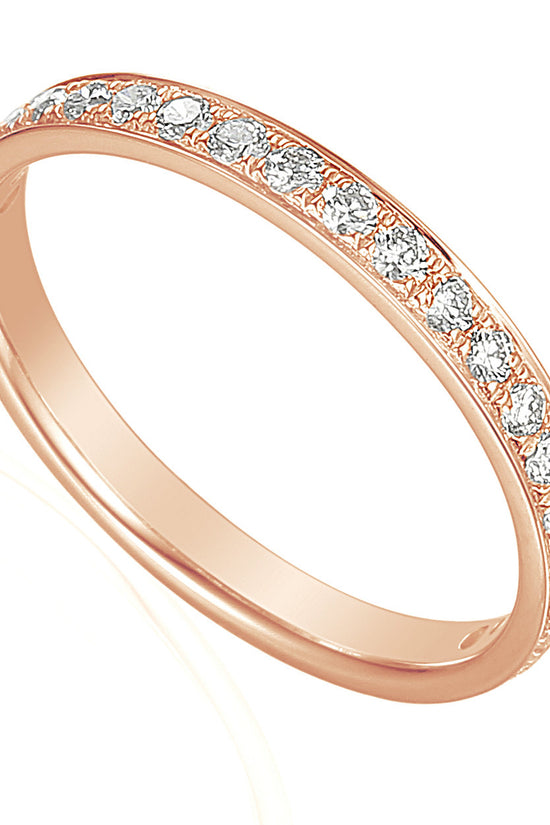 Round Brilliant Cut Diamond Micro Set Half Eternity Ring