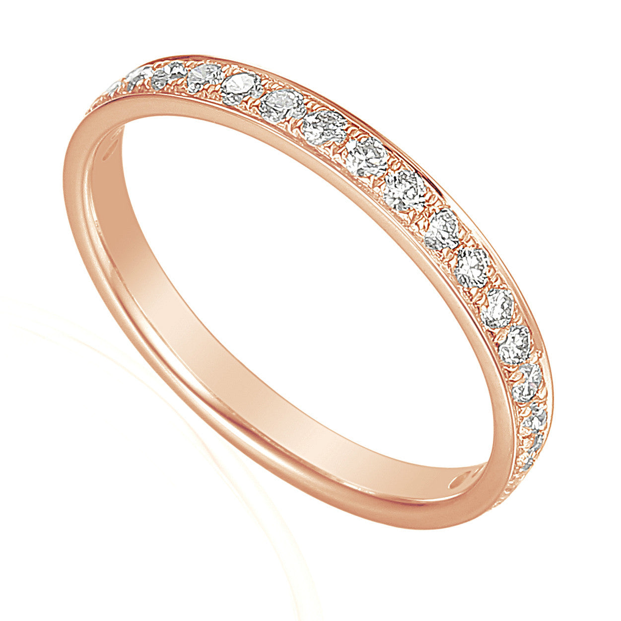 Round Brilliant Cut Diamond Micro Set Half Eternity Ring