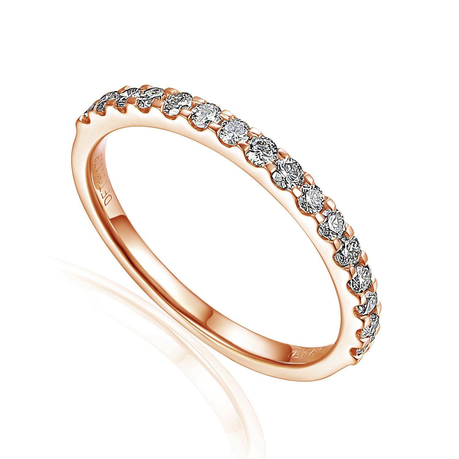 Round Brilliant Cut Diamond Micro Set Half Eternity Ring
