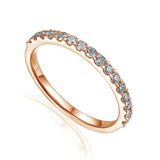 Round Brilliant Cut Diamond Micro Set Half Eternity Ring