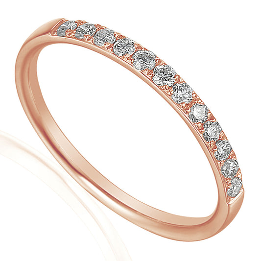 Round Brilliant Cut Diamond Micro Set Half Eternity Ring