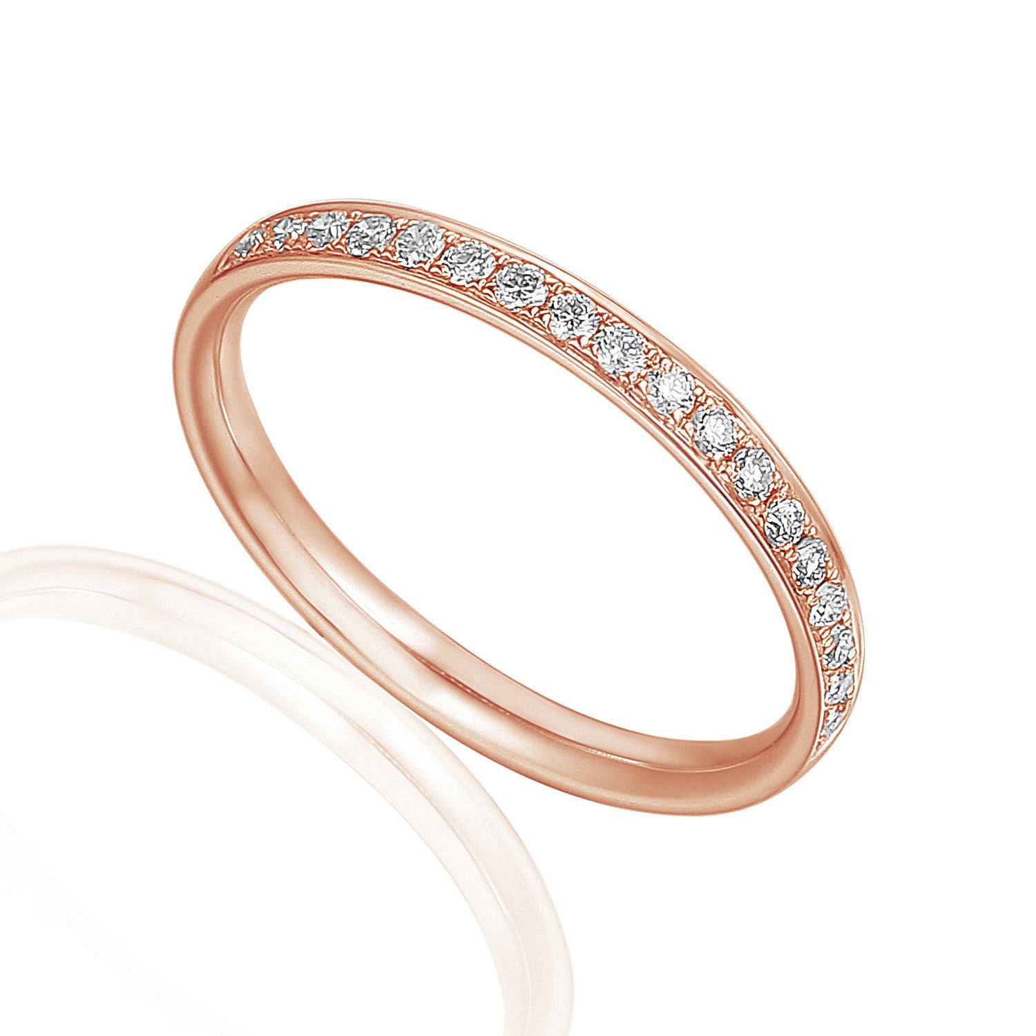 Round Brilliant Cut Diamond Micro Set Half Eternity Ring