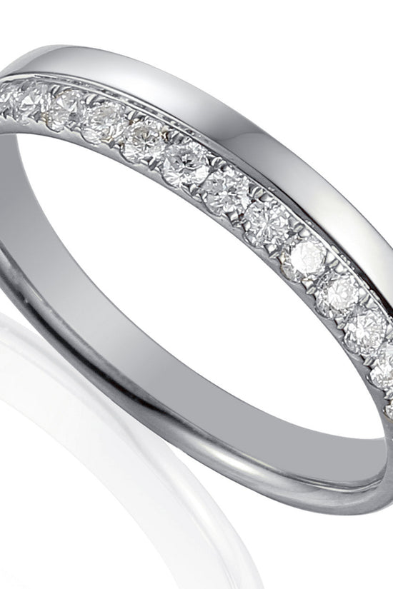 Round Brilliant Cut Diamond Micro Set Half Eternity Ring