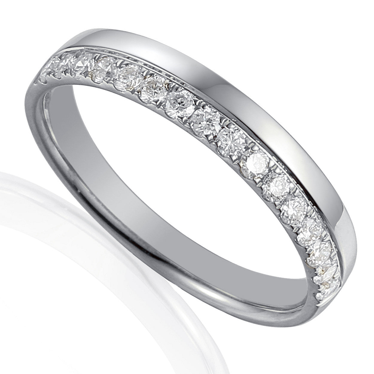 Round Brilliant Cut Diamond Micro Set Half Eternity Ring