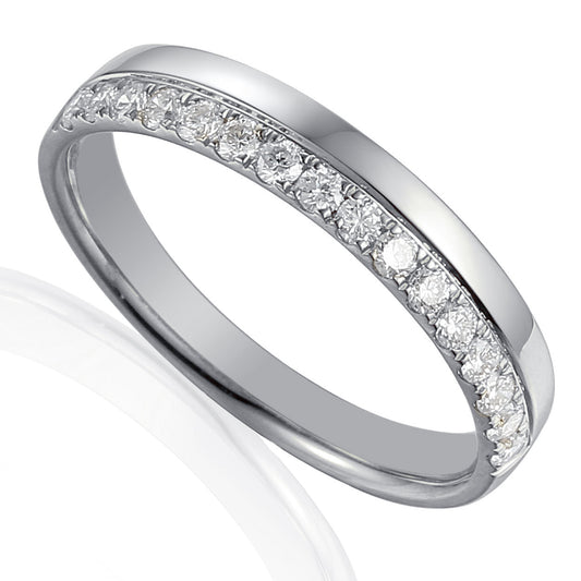 Round Brilliant Cut Diamond Micro Set Half Eternity Ring