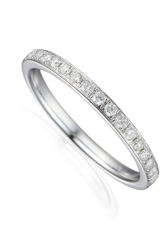 Round Brilliant Cut Diamond Micro Set Half Eternity Ring
