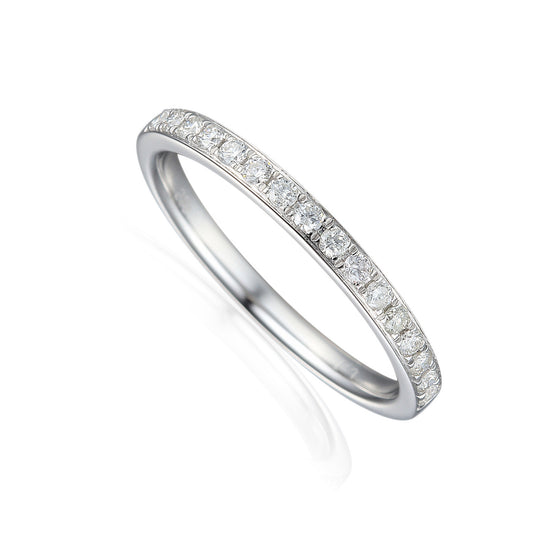 Round Brilliant Cut Diamond Micro Set Half Eternity Ring