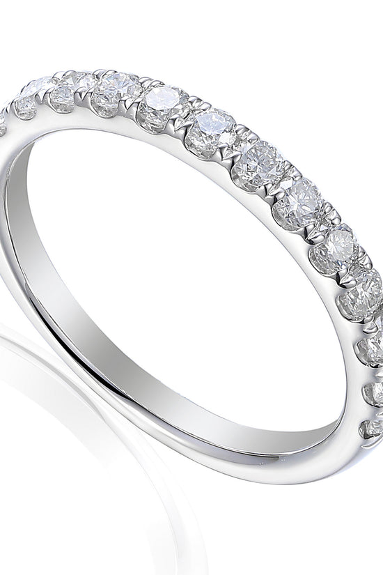 Round Brilliant Cut Diamond Micro Set Half Eternity Ring