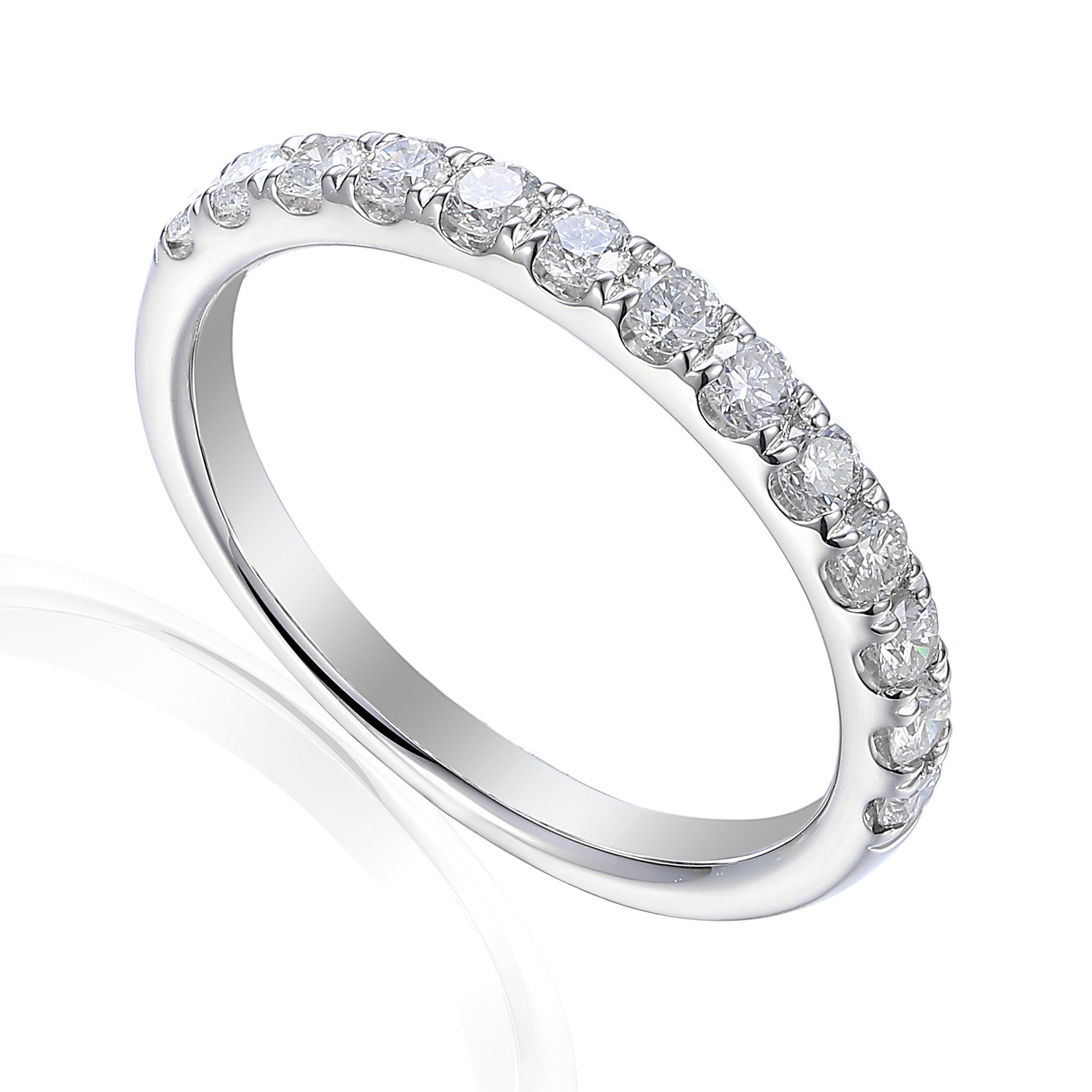 Round Brilliant Cut Diamond Micro Set Half Eternity Ring