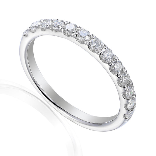 Round Brilliant Cut Diamond Micro Set Half Eternity Ring
