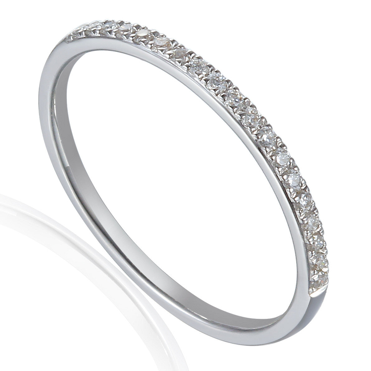 Round Brilliant Cut Diamond Micro Set Half Eternity Ring