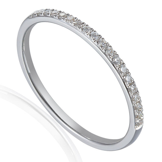 Round Brilliant Cut Diamond Micro Set Half Eternity Ring