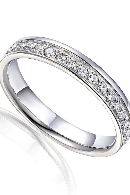 Round Brilliant Cut Diamond Micro Set Half Eternity Ring