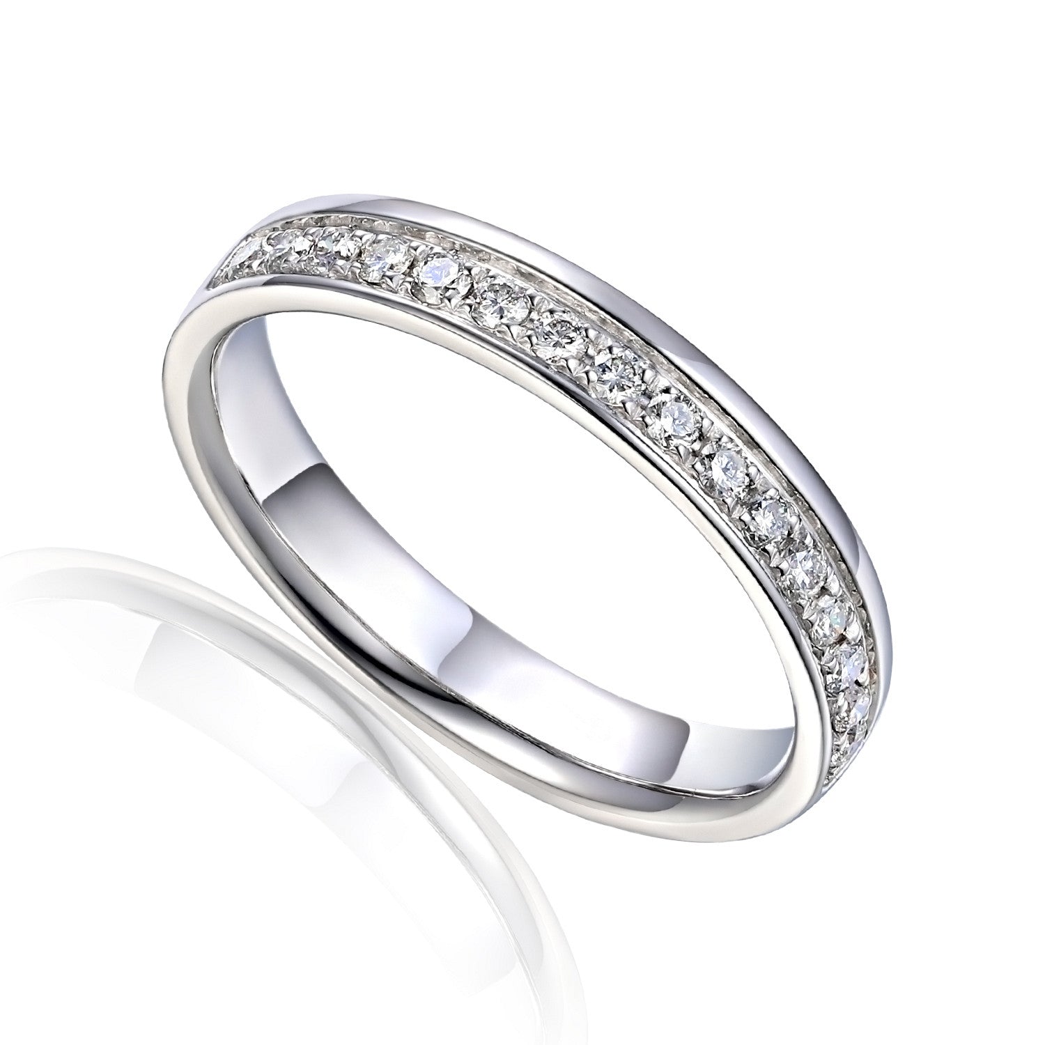 Round Brilliant Cut Diamond Micro Set Half Eternity Ring