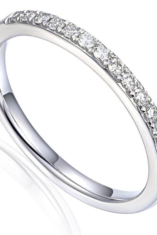 Round Brilliant Cut Diamond Micro Set Half Eternity Ring