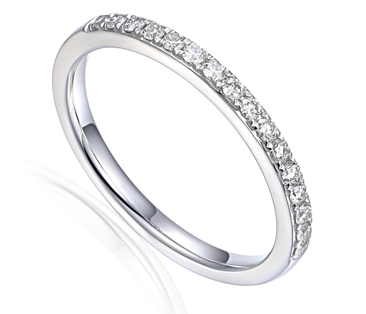 Round Brilliant Cut Diamond Micro Set Half Eternity Ring