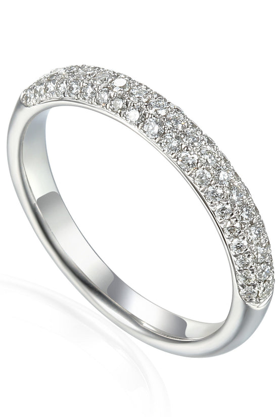 Round Brilliant Cut Diamond Micro Set Half Eternity Ring